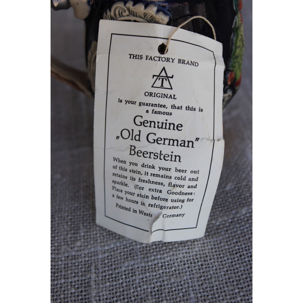 Vintage Old German Beer Stein Western Germany Hand Painted Ceramic Lidded - Picture 6 of 9